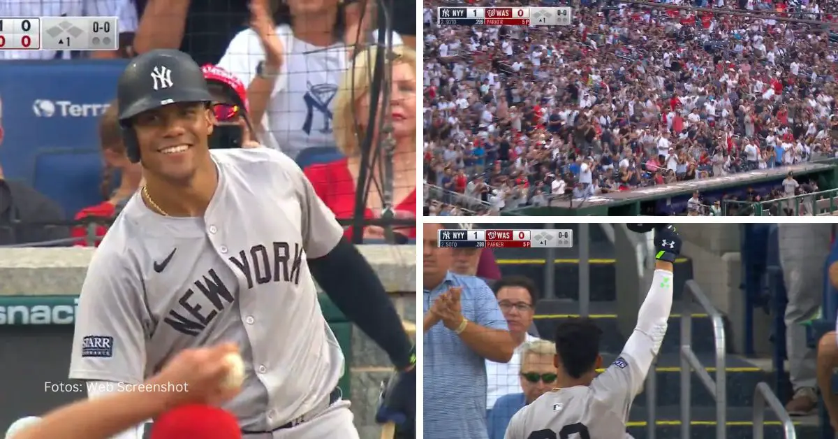 Juan Soto saludando a los seguidores en Nationals Park