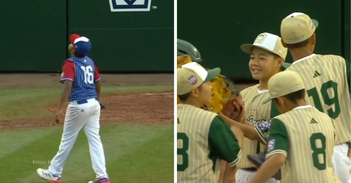 Taipei de China festejando el triunfo ante el equipo Cuba en la Serie Mundial de Pequeñas Ligas