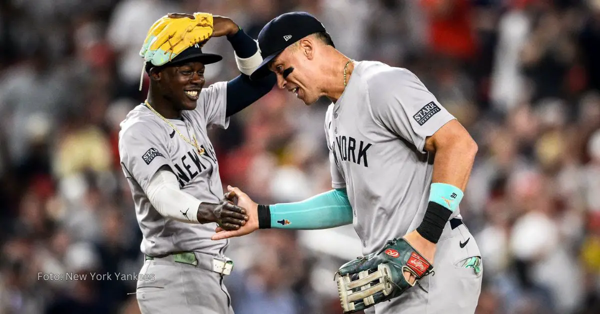 Aaron Judge celebrando con New York Yankees