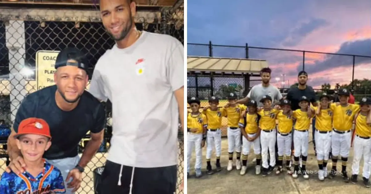 Yuli Gurriel se juntó a su hermano Lourdes y compartieron lindos momentos con peloteritos en Miami.